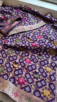 Khaddi Georgette Banarasi Silk Saree with Meena Weaving