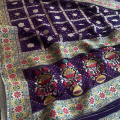 Khaddi Georgette Banarasi Silk Saree with Meena Weaving