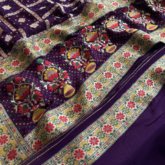 Khaddi Georgette Banarasi Silk Saree with Meena Weaving