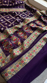 Khaddi Georgette Banarasi Silk Saree with Meena Weaving