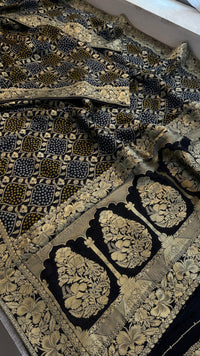 Khaddi Georgette Banarasi Silk Saree with Meena Weaving