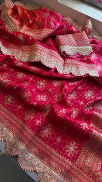 Jacquard Munga Silk Saree with Marodi Zari Border