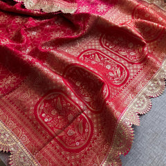 Jacquard Munga Silk Saree with Marodi Zari Border