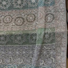 Luxury Pure Georgette Wedding Saree with Pearl & Sequin Work