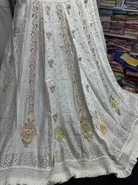 Pure Chanderi Silk Bridal Lehenga Set with Applique & Mukaish Work