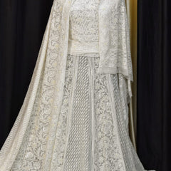 Pure Georgette Heavy Bridal Lehenga with Lucknowi & Hand Jaali Work