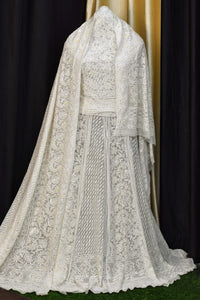 Pure Georgette Heavy Bridal Lehenga with Lucknowi & Hand Jaali Work