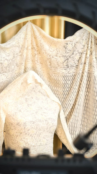 Pure Georgette Heavy Bridal Lehenga with Lucknowi & Hand Jaali Work