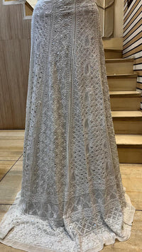 Pure Georgette Bridal Lehenga with Pearl, Sequin & Mirror Work