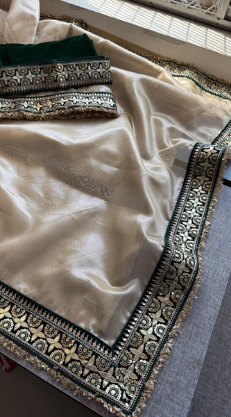 Pure Tissue Handloom Silk Saree with Elegant Border Concept Design
