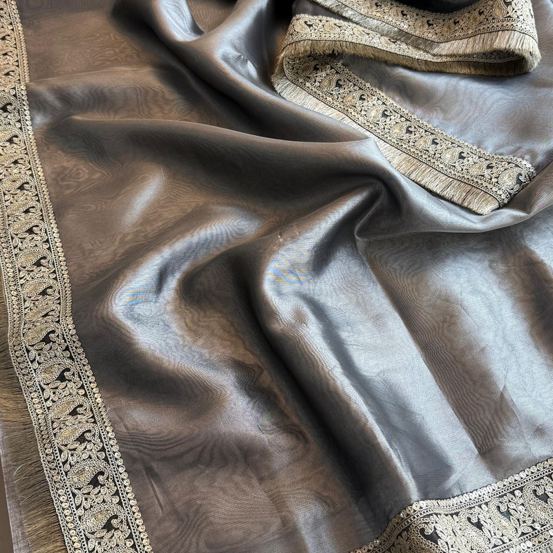 Pure Tissue Handloom Silk Saree with Elegant Border Concept Design