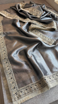 Pure Tissue Handloom Silk Saree with Elegant Border Concept Design