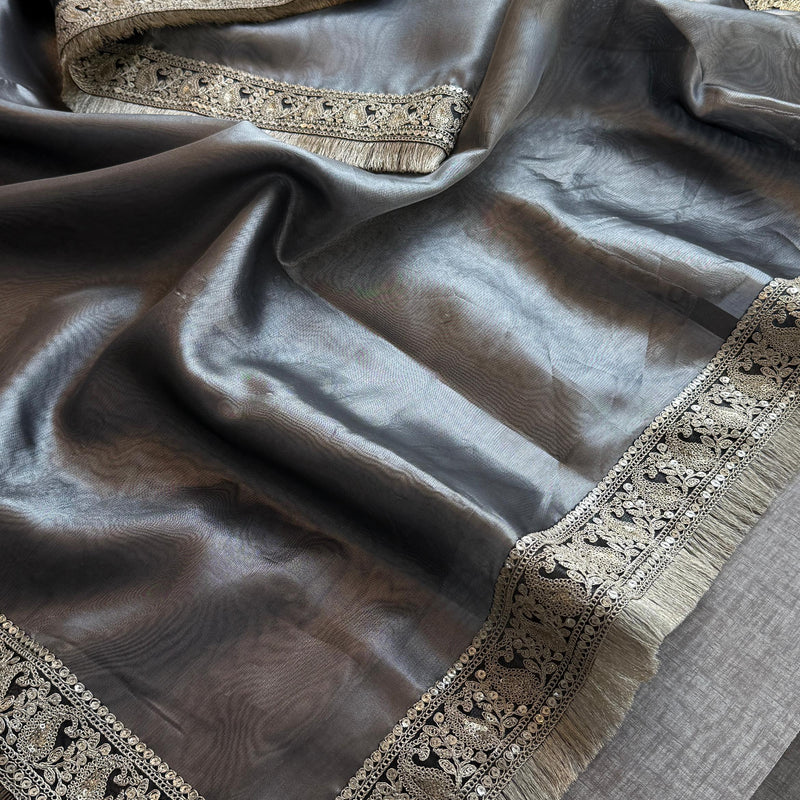 Pure Tissue Handloom Silk Saree with Elegant Border Concept Design