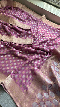 Pure Khaddi Georgette Banarasi Silk Saree in Traditional Weaving Design
