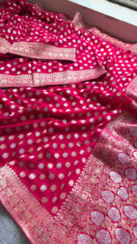 Pure Khaddi Georgette Banarasi Silk Saree in Traditional Weaving Design