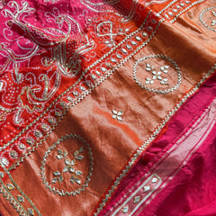 Pure Munga Silk Saree with Traditional Sikhiya Gotapatti Work