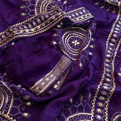 Pure Munga Silk Saree with Traditional Sikhiya Gotapatti Work