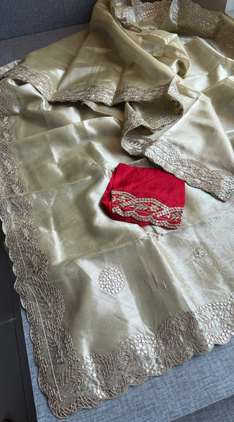 Handloom Tissue Silk Wedding Saree with Gotapatti & Sequins Detailing 7