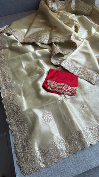 Handloom Tissue Silk Wedding Saree with Gotapatti & Sequins Detailing 7