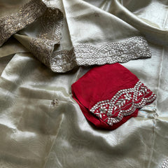 Handloom Tissue Silk Wedding Saree with Gotapatti & Sequins Detailing 7
