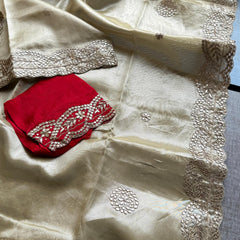 Handloom Tissue Silk Wedding Saree with Gotapatti & Sequins Detailing 7
