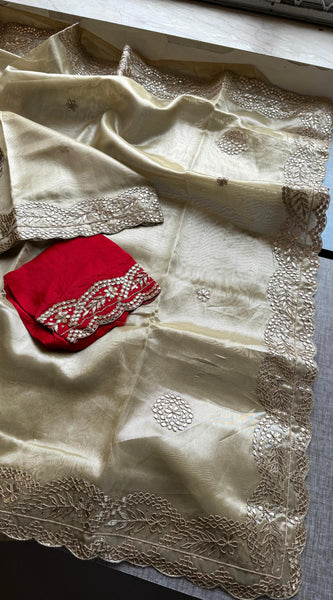 Handloom Tissue Silk Wedding Saree with Gotapatti & Sequins Detailing 7