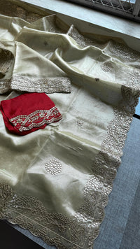 Handloom Tissue Silk Wedding Saree with Gotapatti & Sequins Detailing 7