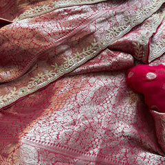 Khaddi Georgette Banarasi Silk Saree with Zardozi & Premium Stone Work 8