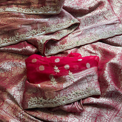 Khaddi Georgette Banarasi Silk Saree with Zardozi & Premium Stone Work 8