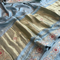 Pure Gajji Silk Banarasi Saree with Zardozi & Gotapatti Work