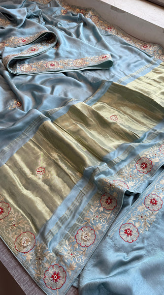 Pure Gajji Silk Banarasi Saree with Zardozi & Gotapatti Work