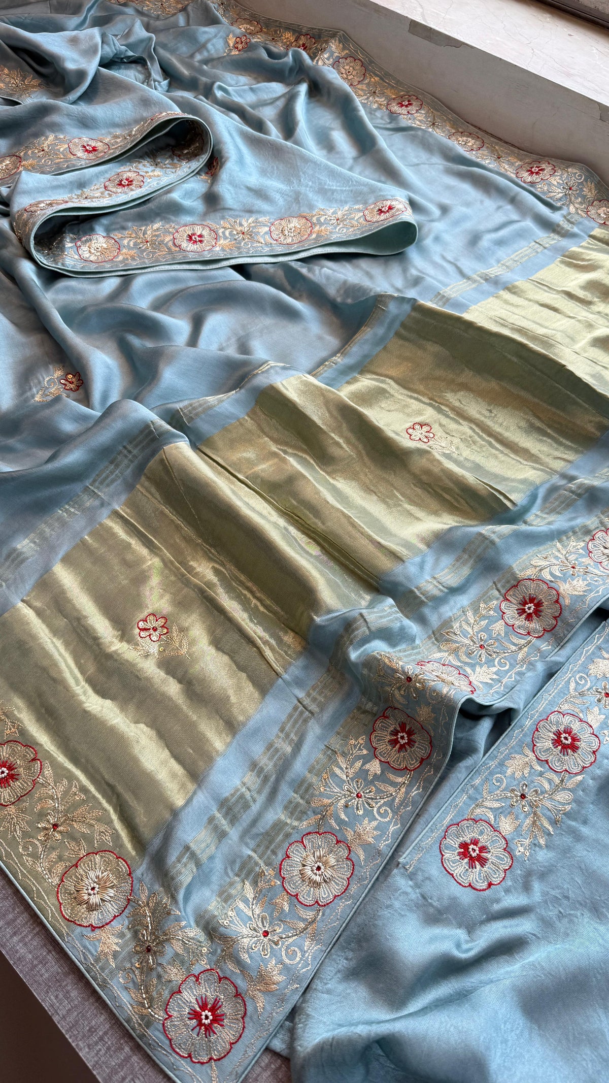 Pure Gajji Silk Banarasi Saree with Zardozi & Gotapatti Work