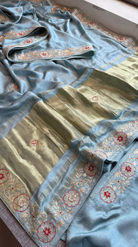 Pure Gajji Silk Banarasi Saree with Zardozi & Gotapatti Work