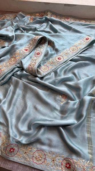 Pure Gajji Silk Banarasi Saree with Zardozi & Gotapatti Work