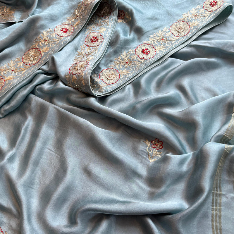 Pure Gajji Silk Banarasi Saree with Zardozi & Gotapatti Work