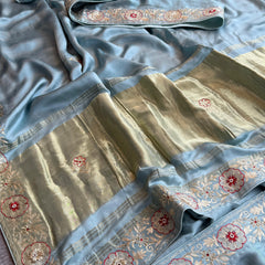 Pure Gajji Silk Banarasi Saree with Zardozi & Gotapatti Work