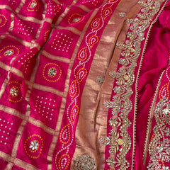 Pure Silk Wedding Saree with Handwork Gotta Patti, Zardozi & Sequins