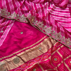 Pure Silk Wedding Saree with Handwork Gotta Patti, Zardozi & Sequins