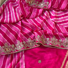 Pure Silk Wedding Saree with Handwork Gotta Patti, Zardozi & Sequins