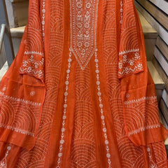 Pure Mul Chanderi Anarkali Kurta Dupatta Set with Mukaish Work