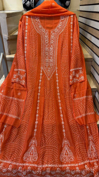 Pure Mul Chanderi Anarkali Kurta Dupatta Set with Mukaish Work
