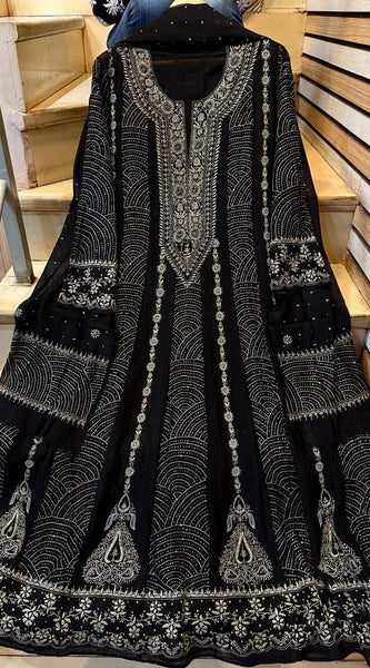 Pure Mul Chanderi Anarkali Kurta Dupatta Set with Mukaish Work