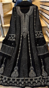 Pure Mul Chanderi Anarkali Kurta Dupatta Set with Mukaish Work