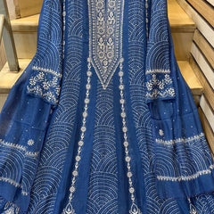 Pure Mul Chanderi Anarkali Kurta Dupatta Set with Mukaish Work