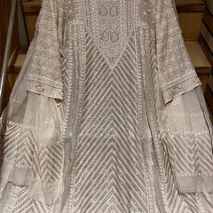 Pure Mul Chanderi Anarkali Kurta Dupatta Set with Sequins, Katdana & Kasab Work (Dyeable)