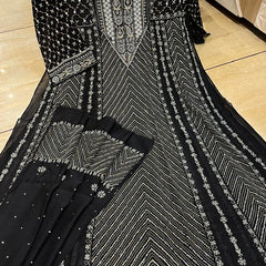 Pure Mul Chanderi Anarkali Kurta Dupatta Set with Sequins, Katdana & Kasab Work (Dyeable)