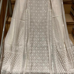 Pure Mul Chanderi Anarkali Kurta Dupatta Set with Sequins, Katdana & Kasab Work (Dyeable)