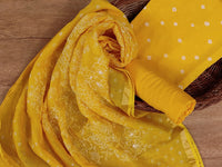 Banarasi Silk Kota Bandhani Chikankari Dupatta with Chanderi Bandhani