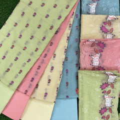 Banarasi Kota Pichwai Embroidery Suit with Dupatta & Cotton Bottom