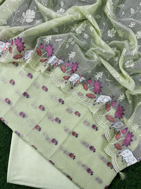 Banarasi Kota Pichwai Embroidery Suit with Dupatta & Cotton Bottom